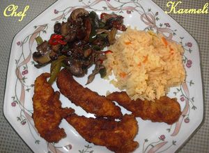 Una foto de Pechuguitas de pollo azafranadas
