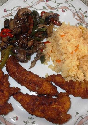 Una foto de Pechuguitas de pollo azafranadas