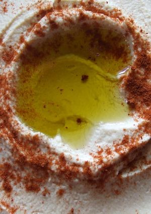 Una foto de Crema de garbanzos y queso fresco con páprika