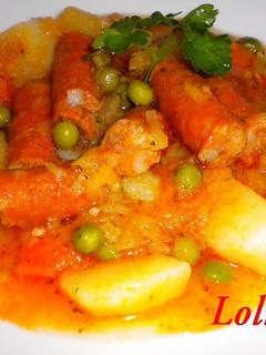 Una foto de Guisantes con patatas y chistorra