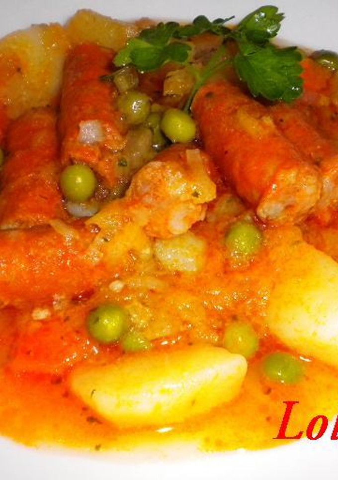 Una foto de Guisantes con patatas y chistorra
