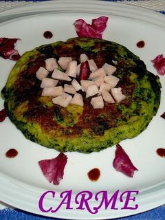Una foto de Tortilla de acelgas y puerro