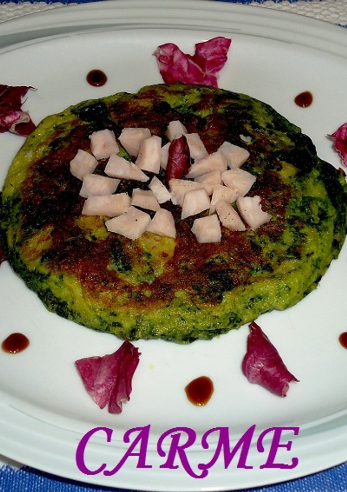 Una foto de Tortilla de acelgas y puerro