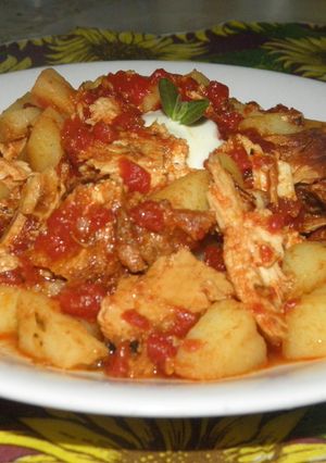 Una foto de Guiso de pollo marinado