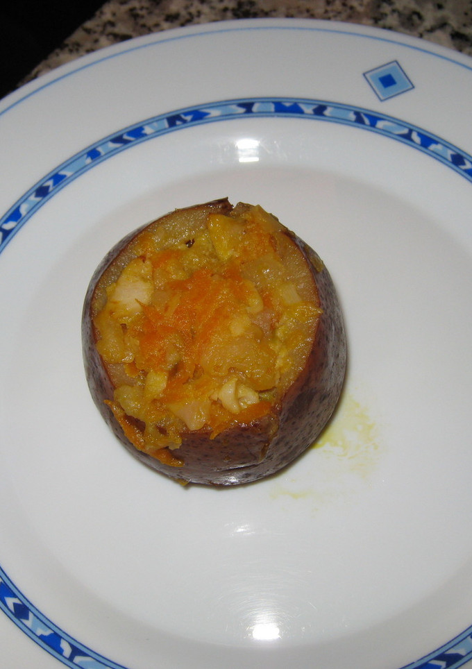 Una foto de Peras rellenas de rape