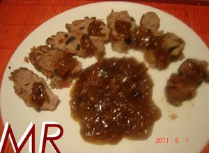 Una foto de Solomillo trufado con cebolla caramelizada al Pedro Ximénez