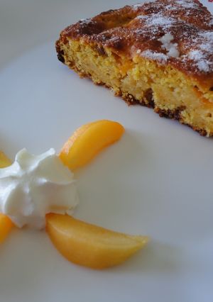 Una foto de Tarta de zanahorias y albaricoques