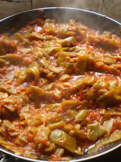Una foto de Judías verdes con tomate y ajos