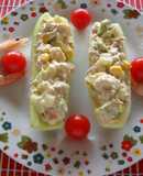 Barcas de pepino rellenas