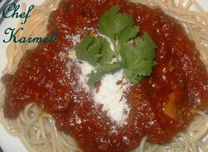 Una foto de Salsa de carne y tomate con champiñones para pastas