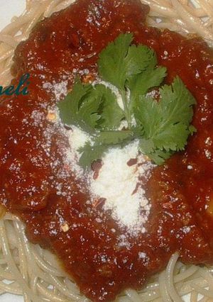 Una foto de Salsa de carne y tomate con champiñones para pastas