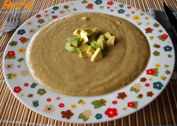 Crema fría de maíz con hijiki