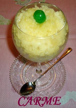 Una foto de Sorbete de plátano y piña al Granpecher