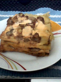 Una foto de Lasaña con carne molida