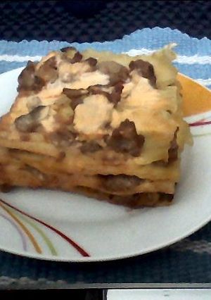 Una foto de Lasaña con carne molida