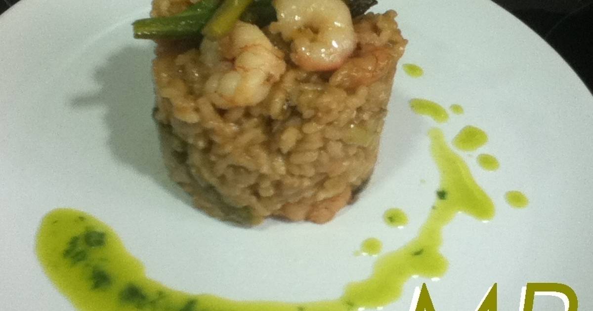 Risotto de espárragos y gambas Receta de montse2009 Cookpad