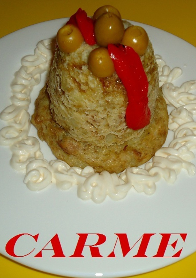 Una foto de Pastel de patata y atún en microondas