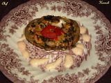 Boniatos o patatas rellenas de judías italianas con espinacas en microondas