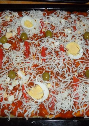 Una foto de Pan pizza con harina de soja
