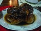 Pollo relleno con vino