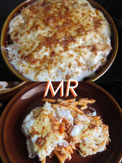 Una foto de Macarrones con bechamel gratinados