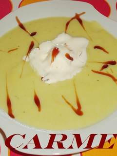 Una foto de Crema fria de calabacín a la vainilla