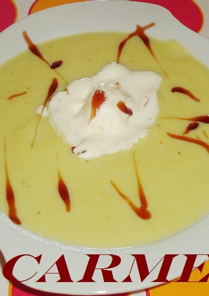 Una foto de Crema fria de calabacín a la vainilla
