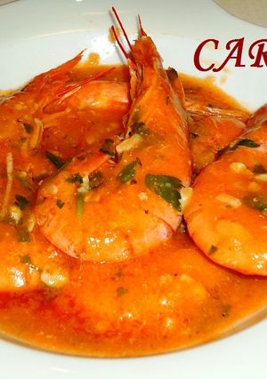 Una foto de Gambas en salsa con jerez