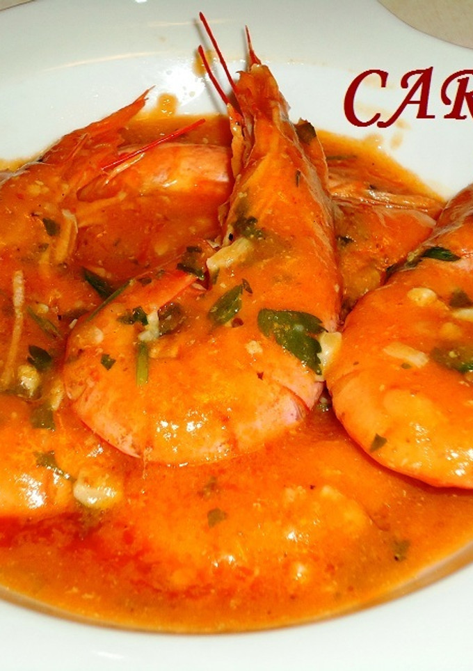 Una foto de Gambas en salsa con jerez