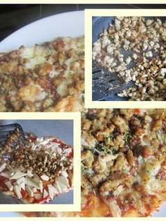 Una foto de Pizza de carne picada especiada