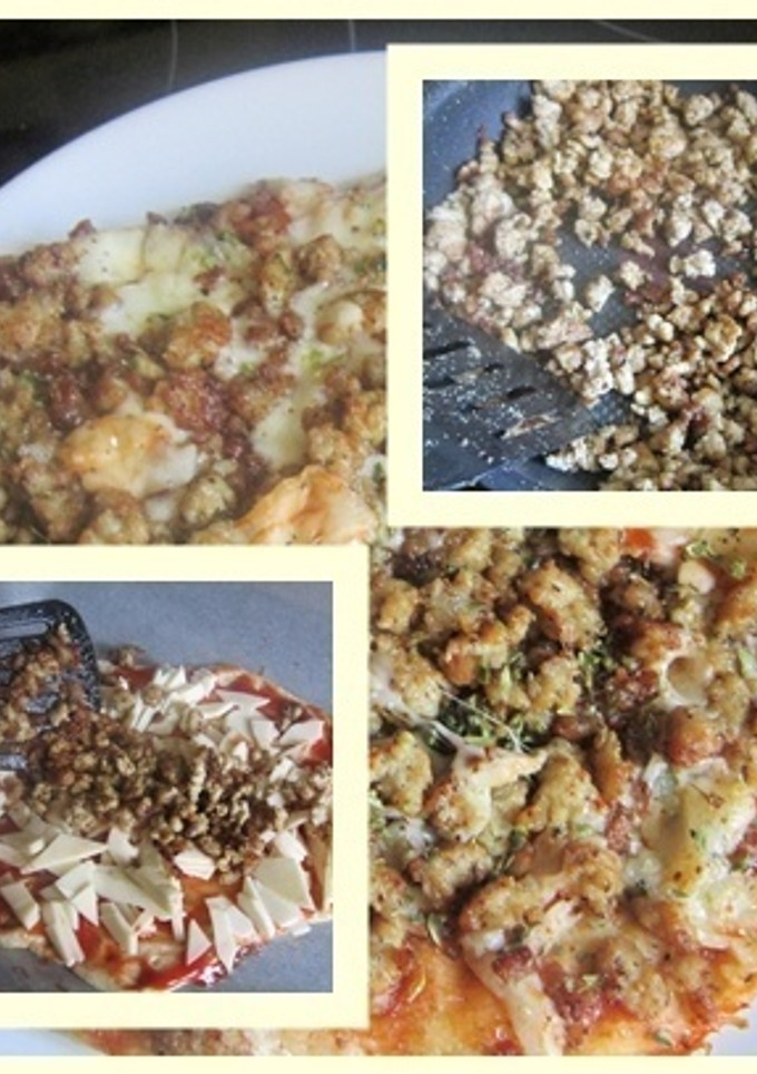 Una foto de Pizza de carne picada especiada