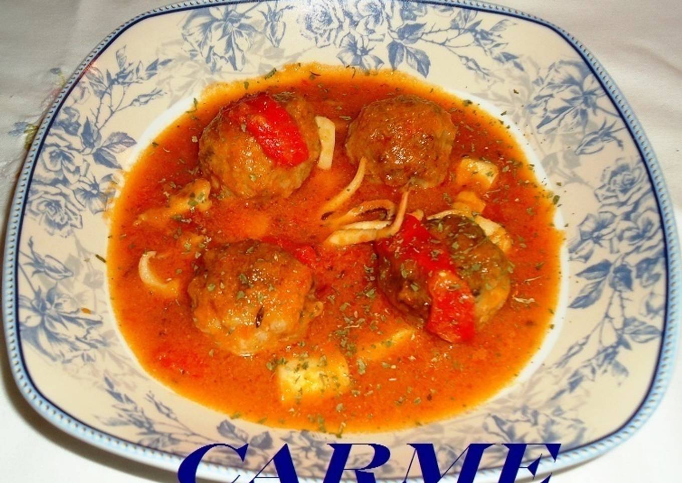 Albondigas con sepia y vino rancio<br />