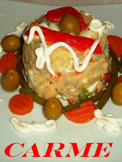 Una foto de Flan de ensaladilla