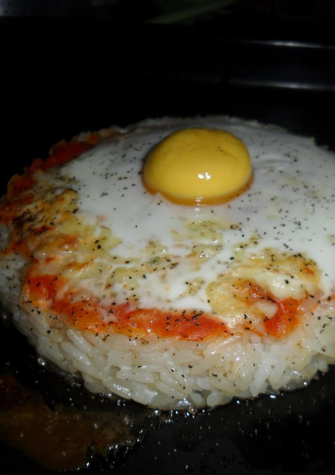 Una foto de Pizzeta de arroz con mozzarella y huevo