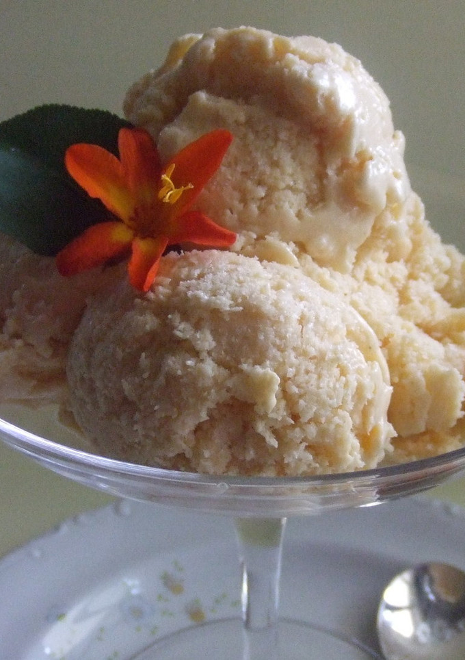 Una foto de Helado de melocotón y damascos (albaricoques) que hacía mi mamá