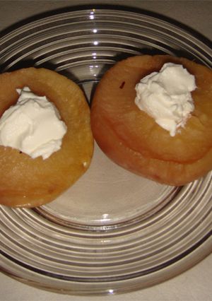 Una foto de Manzana asadas en microondas