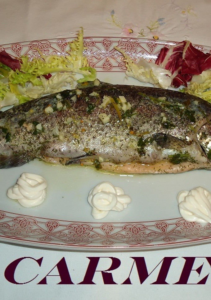 Una foto de Trucha asada en microondas