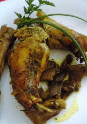 Una foto de Conejo al horno con sidra