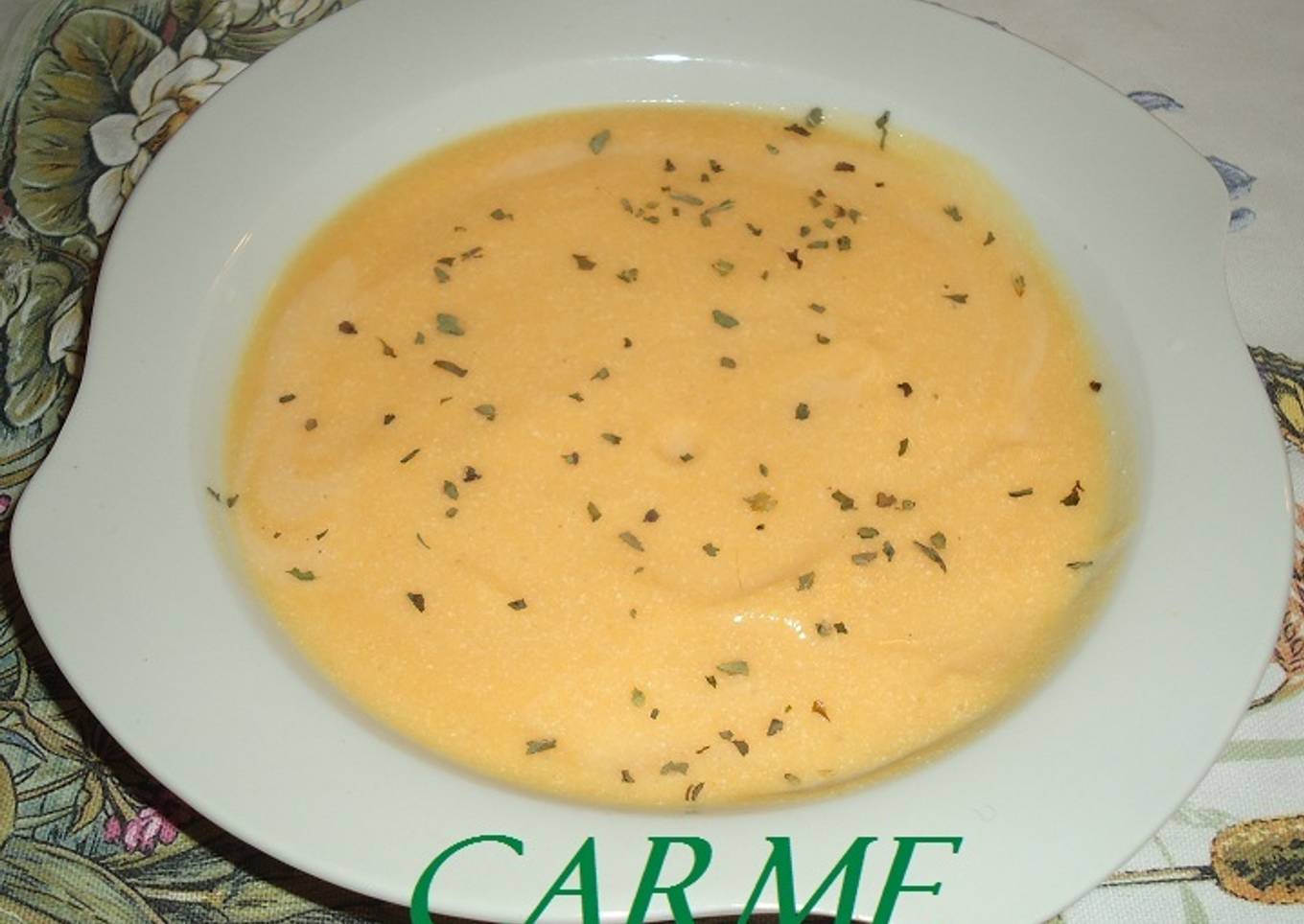 Crema suave de calabacín y calabaza<br />