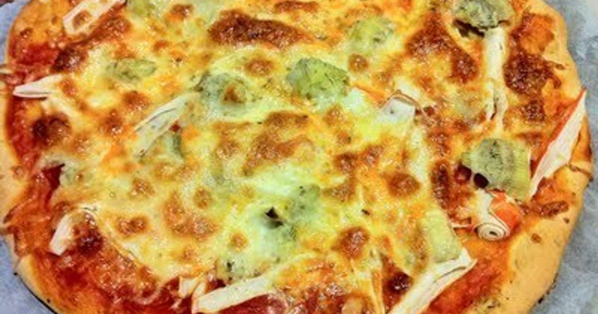 Pizza de surimi y alcachofa Receta de mabel49 Cookpad