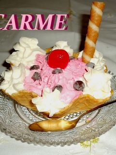 Una foto de Crema mascarpone rosa en tulipas