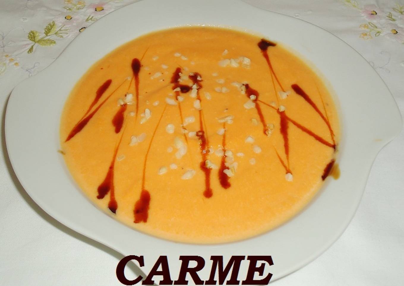 Crema de calabaza y almendras<br />