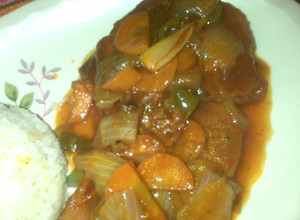 Una foto de Chuletas ahumadas agridulces