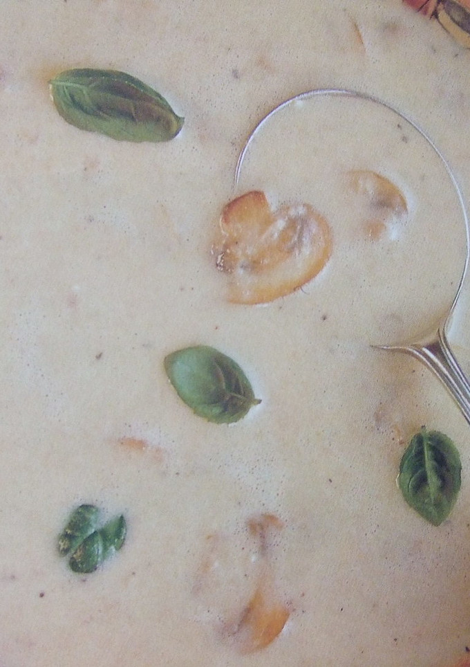Una foto de Sopa de avena y setas 