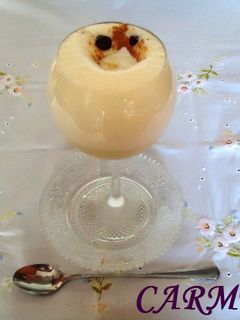 Una foto de Volcán de mousse de melón y sorbete de limón