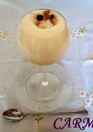 Una foto de Volcán de mousse de melón y sorbete de limón