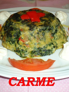 Una foto de Pastel de espinacas y surimi en microondas