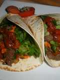 Fajitas de ternera con salsa agridulce de vermut
