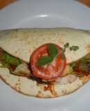 Fajitas de jamón y queso con salsa guacamole