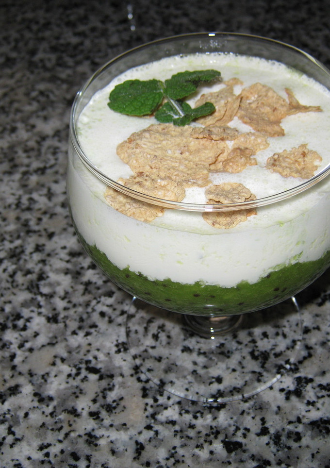 Una foto de kiwi con queso mascarpone 